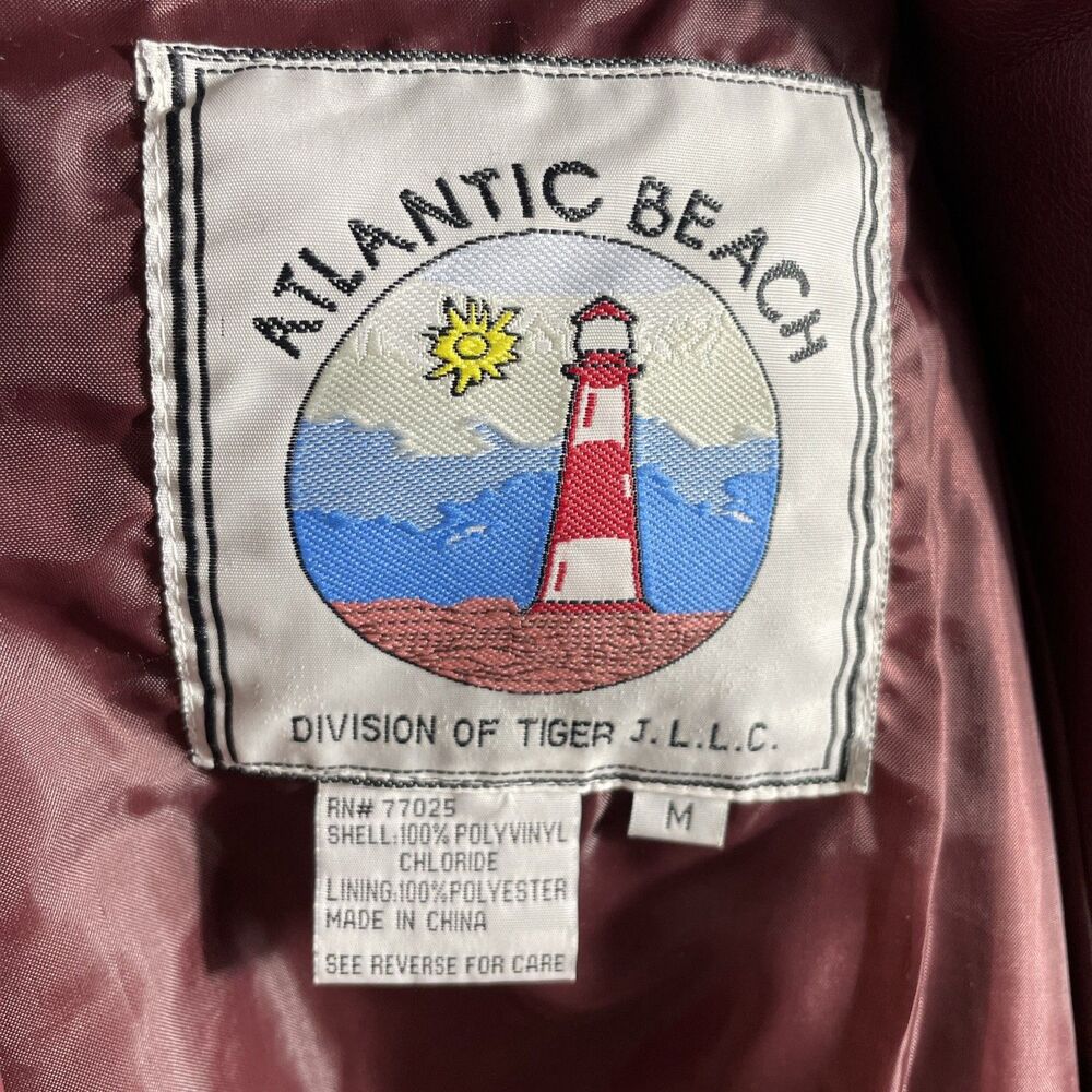 Atlantic Beach Embroidered Faux Leather Longline Jacket M Boho Western Floral - Picture 7 of 9